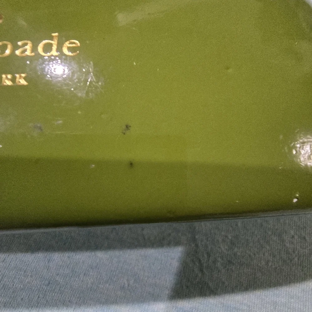 Kate Spade New York Green & Blue Hard Shell Eyeglass Case Logo  W/ New Cloth